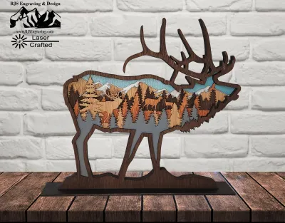 Layered Wood Elk