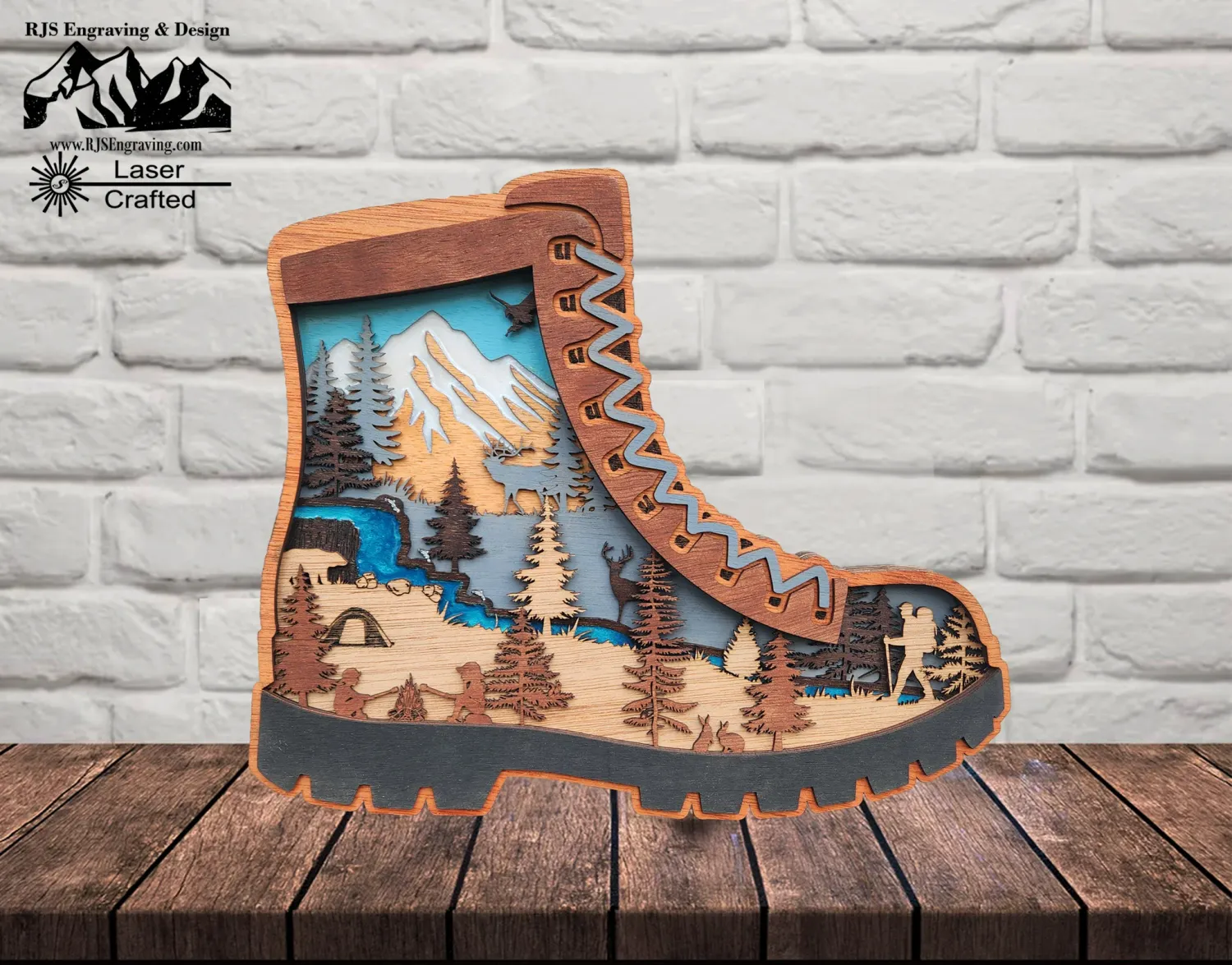 Layered Wood Hiking Boot