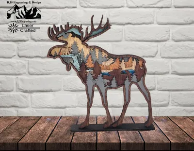 Layered Wood Moose