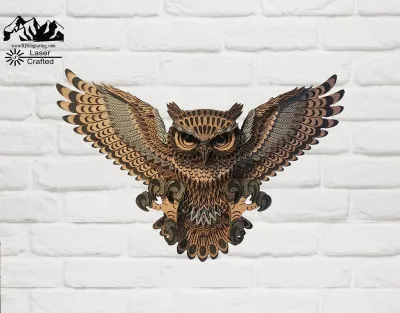 Layered Wood Owl Wall Decor