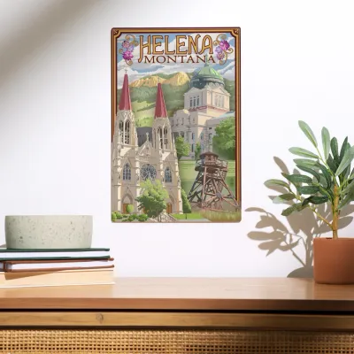 Metal Helena Town Wall Art