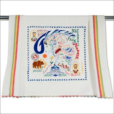 Glacier Dish Towel with Embroidery