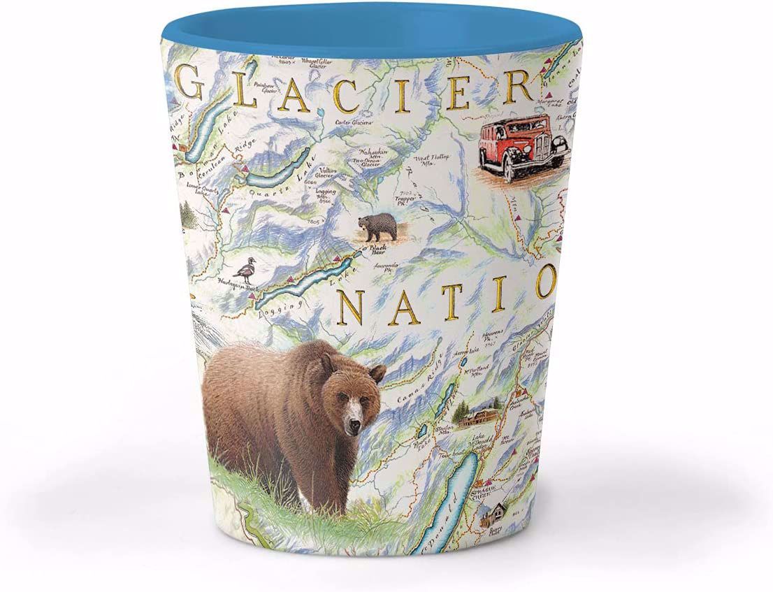 Glacier Park Xplorer Map Shot Glass