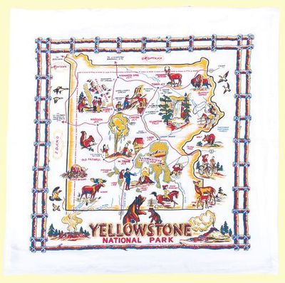 Yellowstone Map Towel