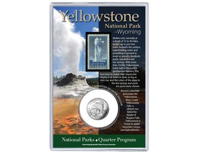 Quarter &amp; Stamp Set - Yellowstone National Park
