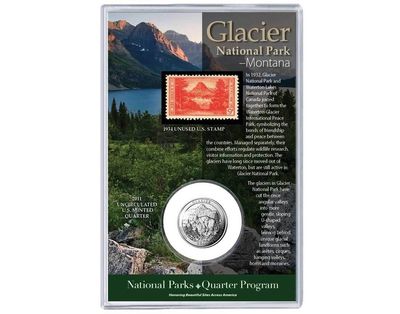 Quarter &amp; Stamp Set - Glacier National Park