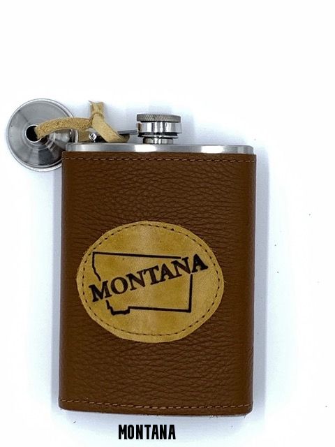 Montana Cowhide Flask