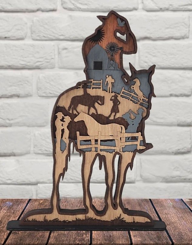 Layered Wood Cowboy Mini