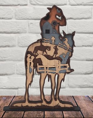 Layered Wood Cowboy Mini