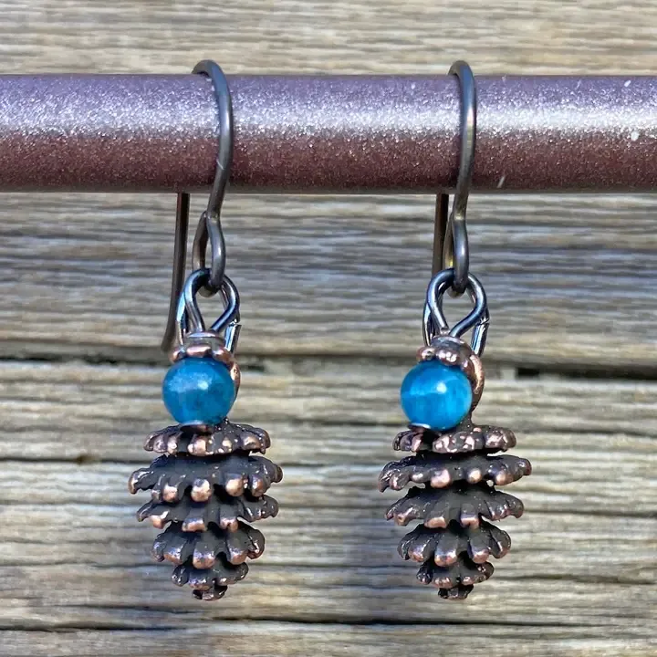 Copper Pinecones Earrings