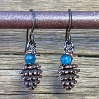 Copper Pinecones Earrings