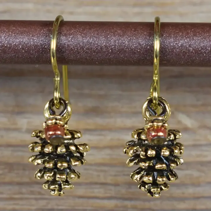 Gold Pinecones Earrings