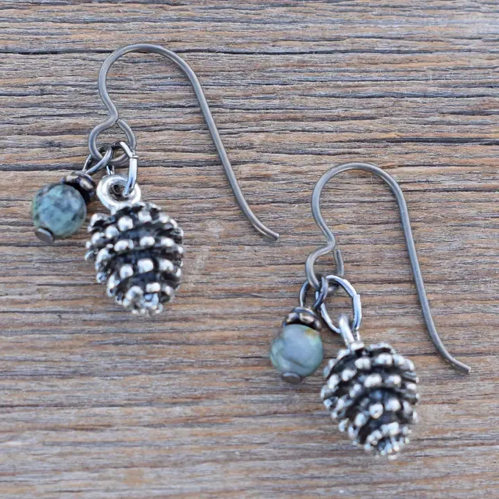 Silver Pinecones Earrings