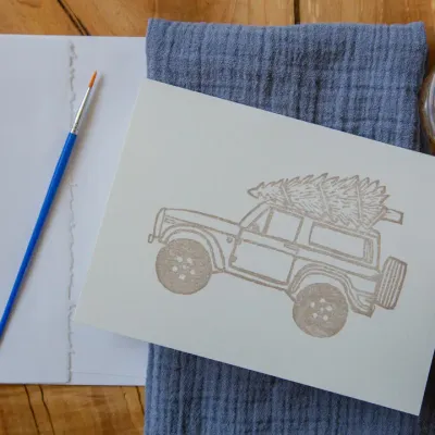 Truck and Tree Watercolor Card Kit