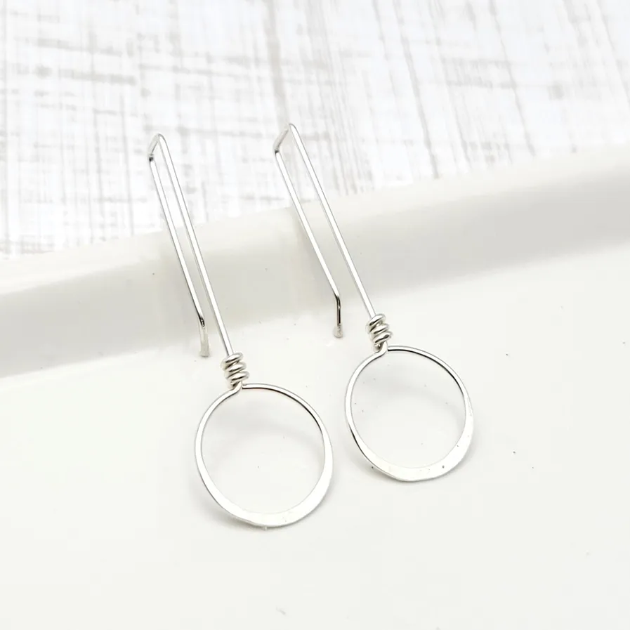 Silver Threader Hoop Earrings