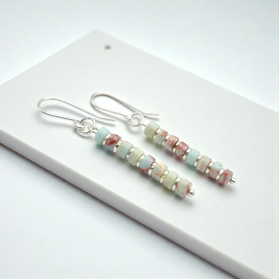 Earrings - Silver Terra Jasper Dangle