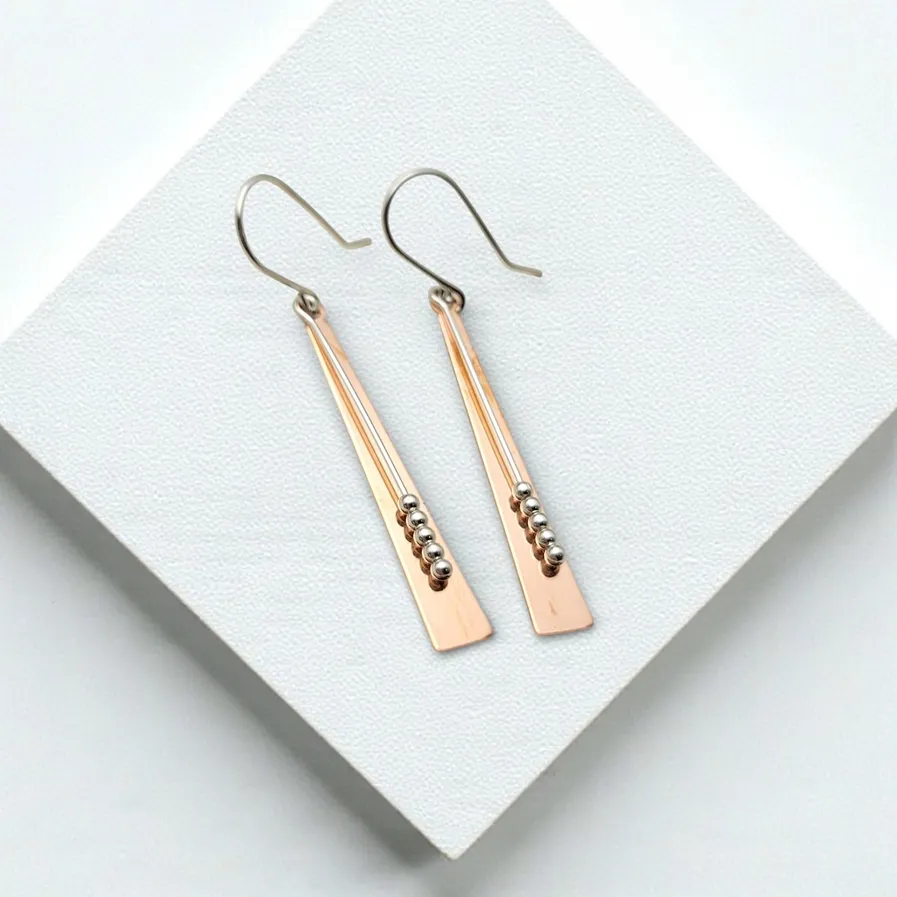 Earrings - Copper and Silver