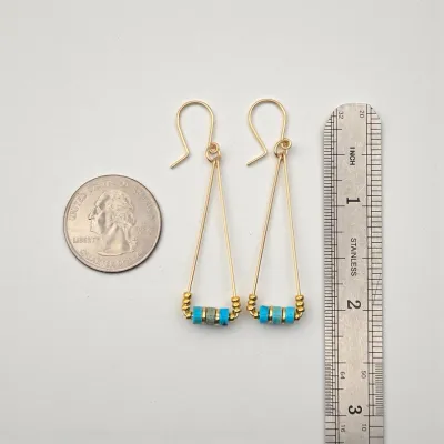 Turquoise Triangle Earrings