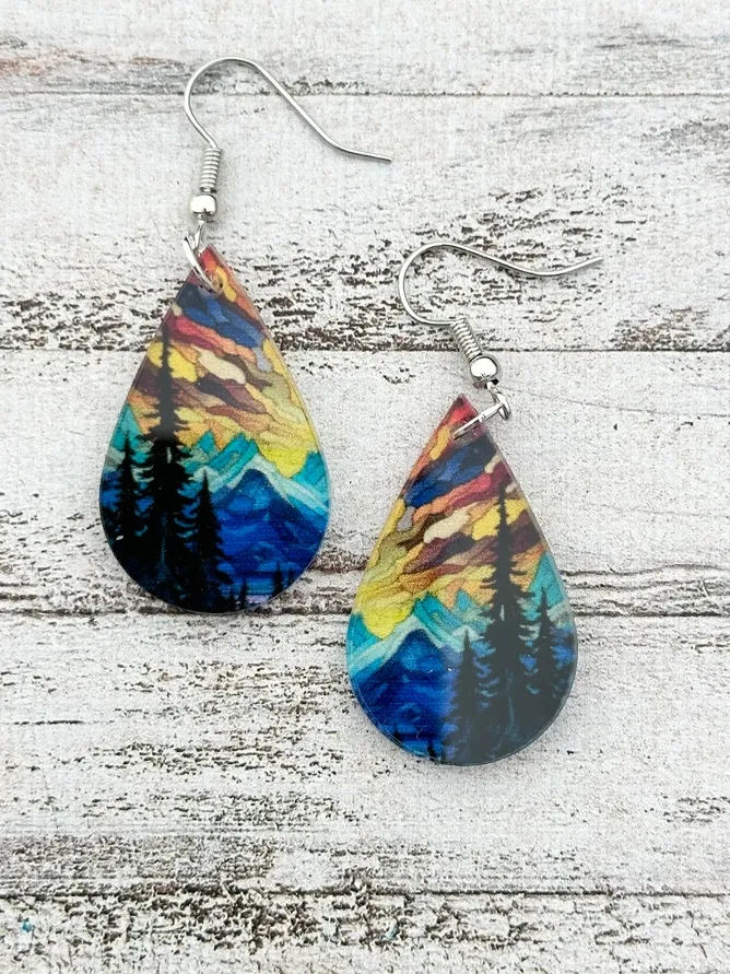 Scenic Forest Acrylic Earrings