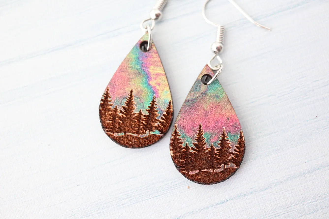 Weathered Forest Wood Earrings