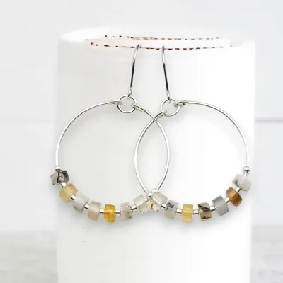 Montana Agate Hoop Earrings