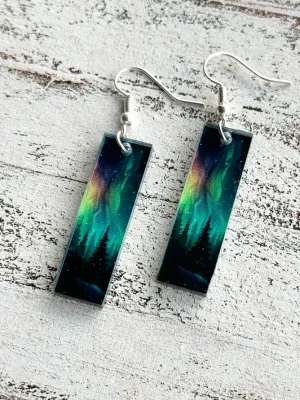 Aurora Sky Acrylic Bar Earrings