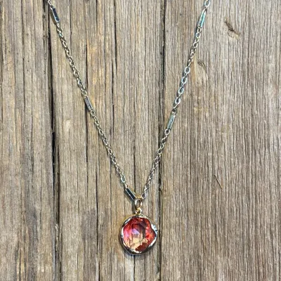 Ombre Pink Crystal Necklace