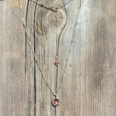 Ombre Pink Crystal Necklace