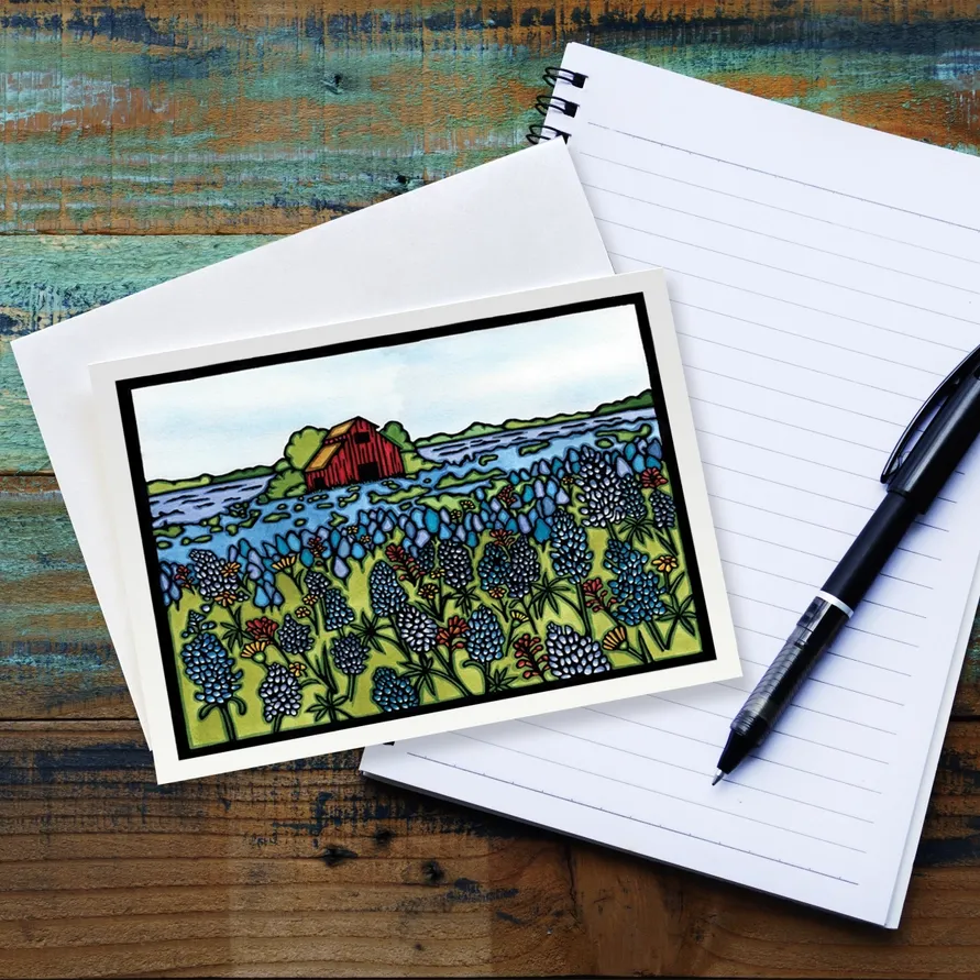 Card - Fields of Blue