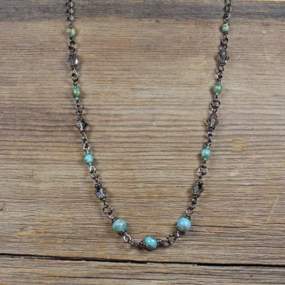 Timberline Turquoise and Crystal Necklace