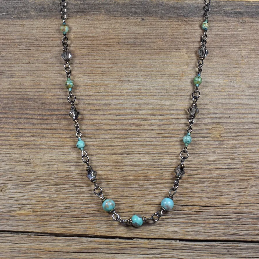 Timberline Turquoise and Crystal Necklace