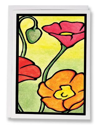 Card - Poppies