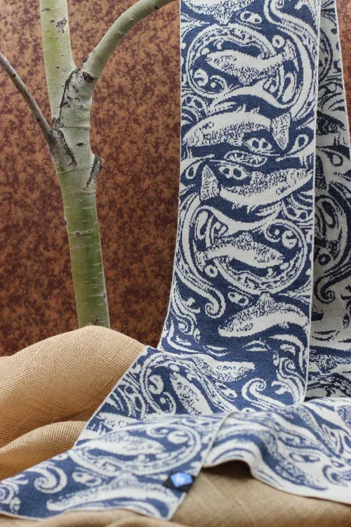Knit Scarf - Trout Paisley