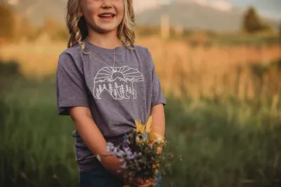 T - Kids Sunrise Bear Purple