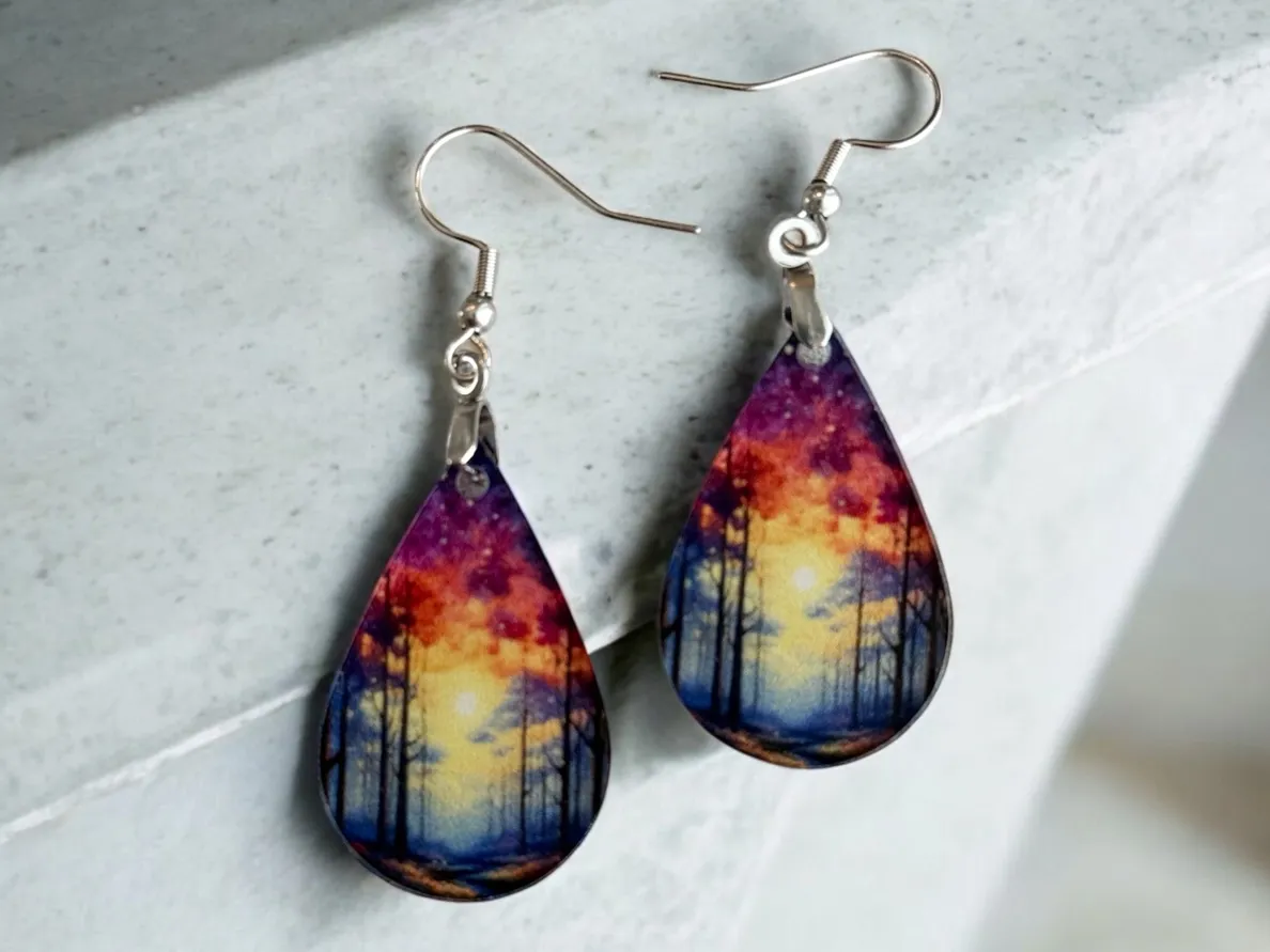 Sunset Forest Acrylic Earrings