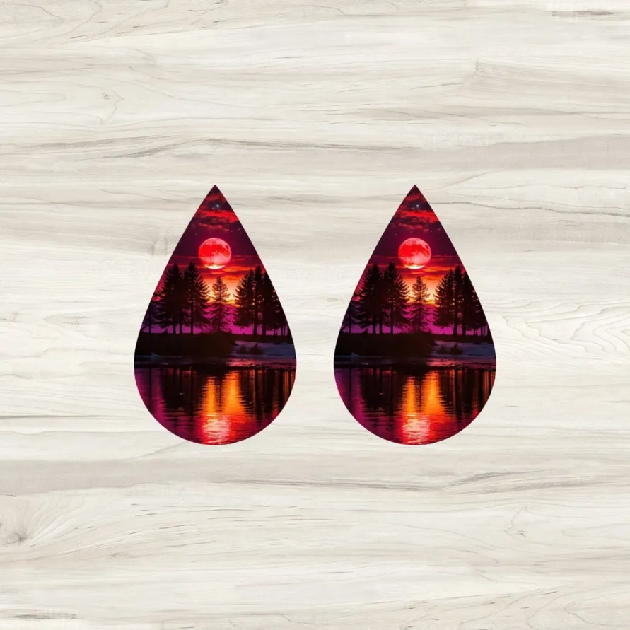 Sunset Lake Acrylic Necklace