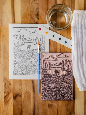 Horse in Field Watercolor Card Kit