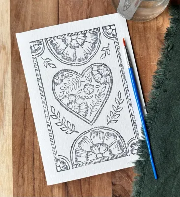 Heart &amp; Flowers Watercolor Card Kit