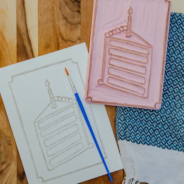 Cake Slice Watercolor Card Kit