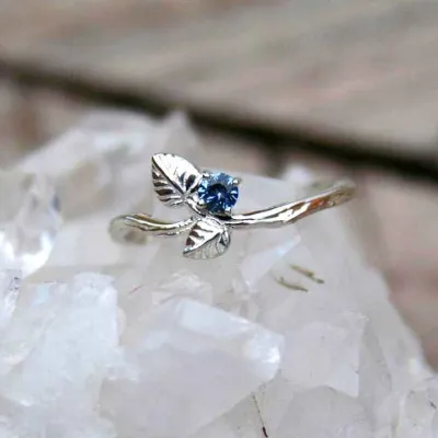 Montana Sapphire Leaf Ring