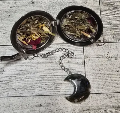 Tea Infuser - Moss Agate Moon