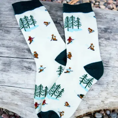 Skiing Bear Socks