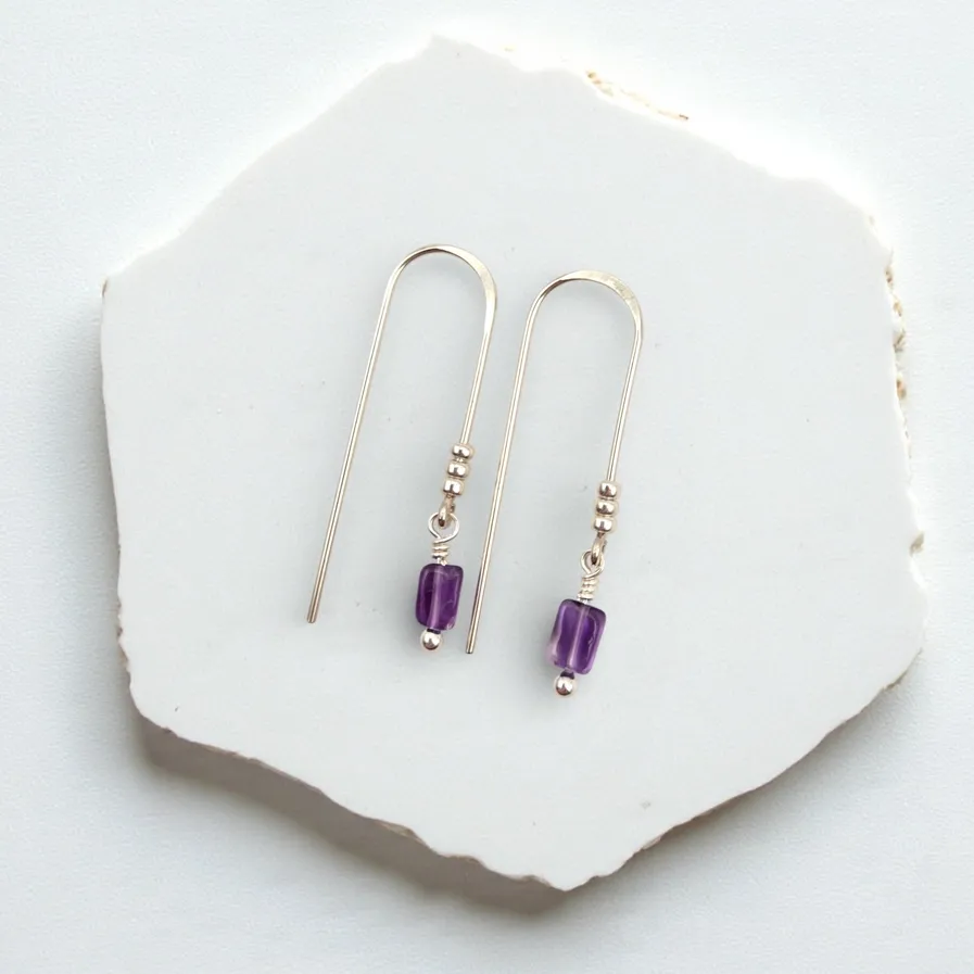 Mini Amethyst Gemstone Silver Threader