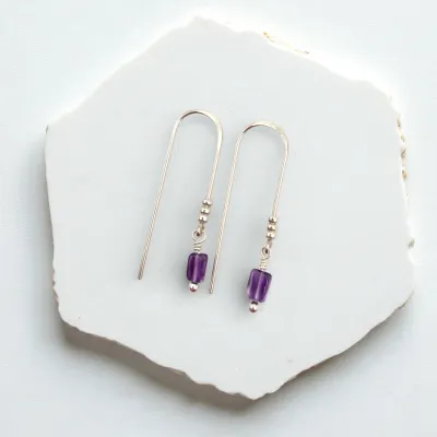 Mini Amethyst Gemstone Silver Threader