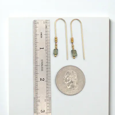 Mini Green Apatite Gemstone Gold Threader