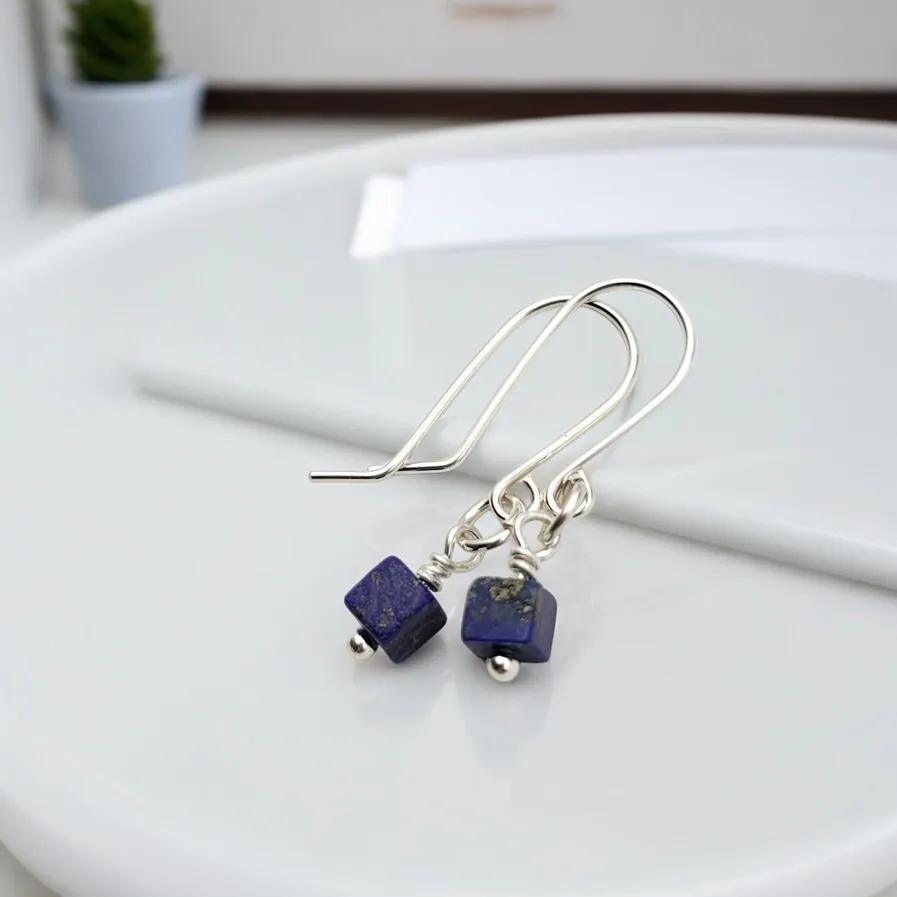 Lapis Lazuli Silver Dangle Earrings