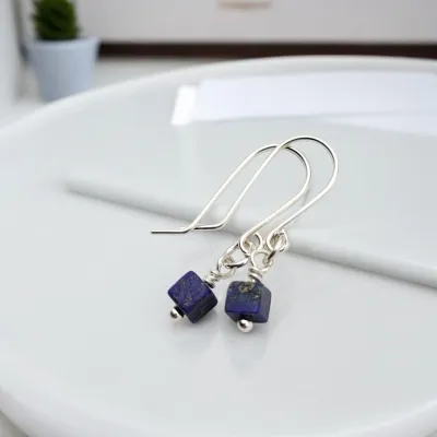 Lapis Lazuli Silver Dangle Earrings