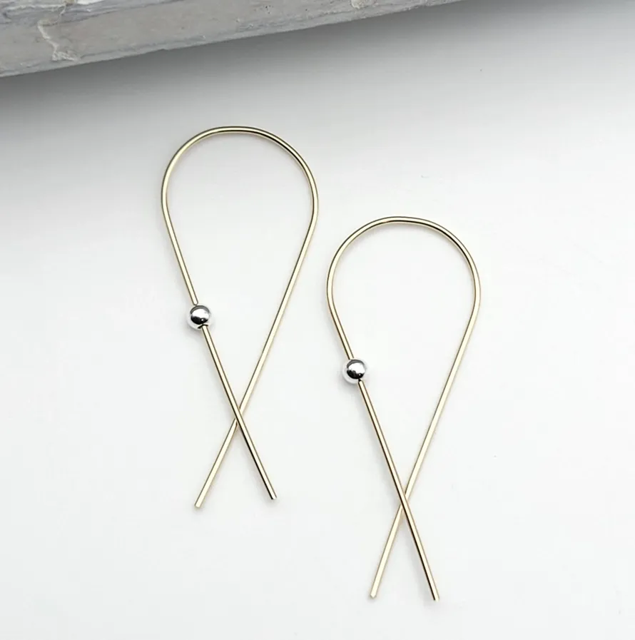 Wishbone Gold Threader Earrings