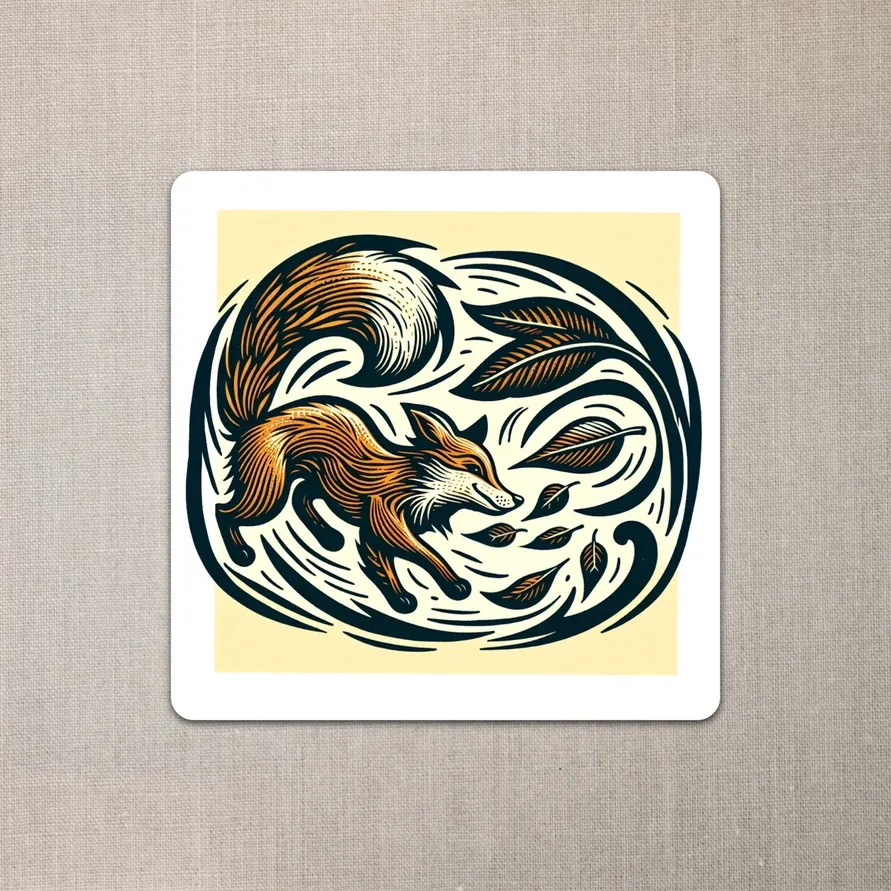 Sticker - Fox in Leaves