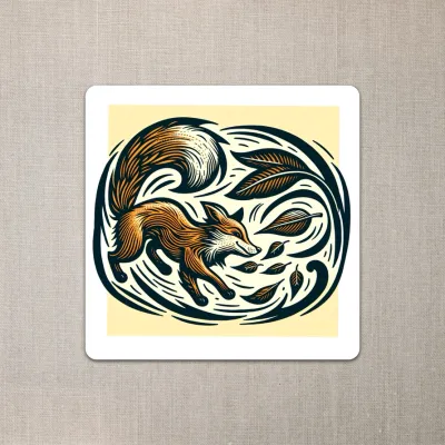 Sticker - Fox in Leaves